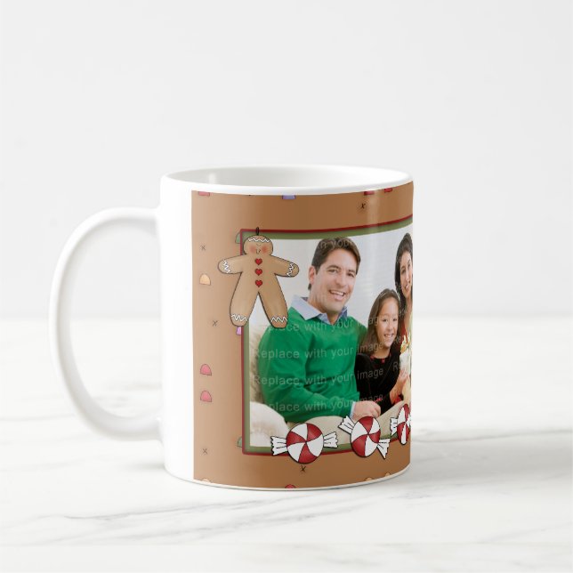 Caneca De Café Design do Natal do pão-de-espécie (Esquerda)