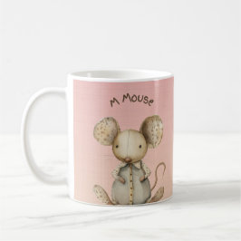 Caneca De Café Design do Nursery: Ênfase Adorável do Mouse e do M
