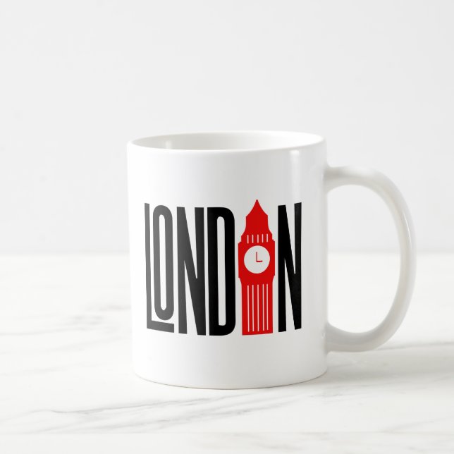 Caneca De Café Design do Orgulho da Cidade de Londres Skyline (Direita)