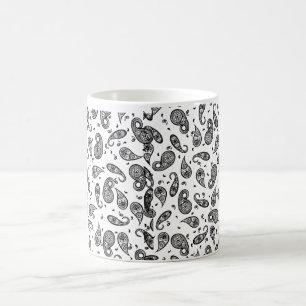 Caneca De Café Design do Paisley Personalizar o fundo e o texto d