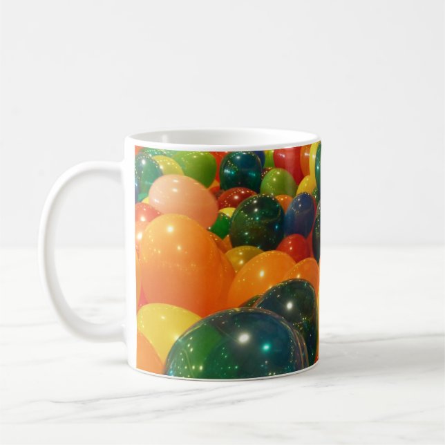Caneca De Café Design do Partido Colorido dos Balões (Esquerda)