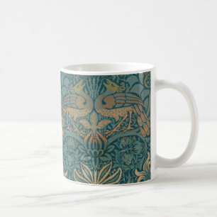 Caneca De Café Design do pavão de William Morris e da matéria