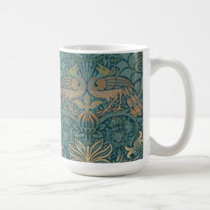Caneca De Café Design do pavão de William Morris e da matéria