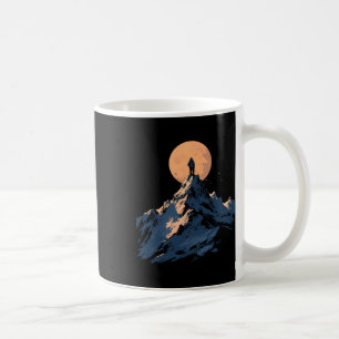 Caneca De Café Design do Pico do Monte da Lua Cheia - Escalada e