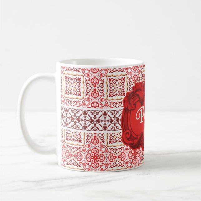Caneca De Café design do porto com azulejos vermelhos (Esquerda)