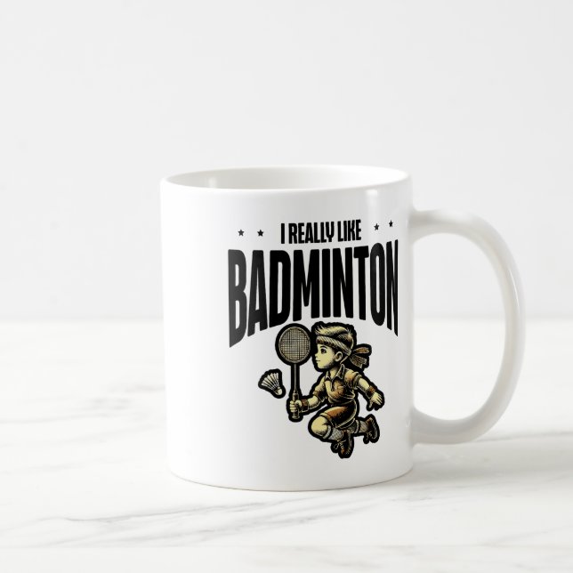 Caneca De Café Design do Tarado do Badminton Racket Funny (Direita)