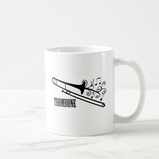 Caneca De Café Design do vetor do Trombone (Direita)