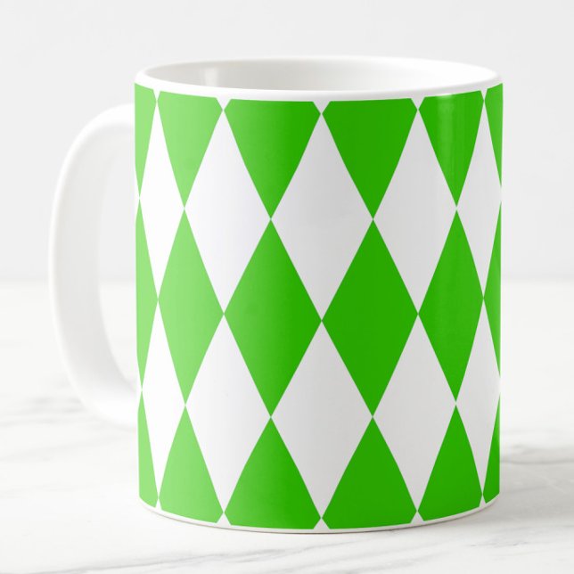 Caneca De Café Design dos Verificadores de Ouros Branco Verde (Criador carregado)