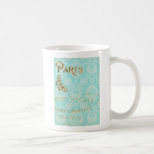 Caneca De Café Design Dourado Vintage Paris