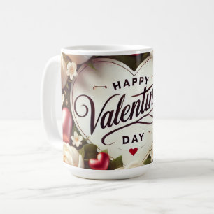 Caneca De Café Design Elegante com Rosas
