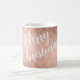 Caneca De Café design elegante de Natal em rosa dourado