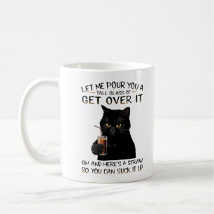 Caneca De Café Design engraçado de atitude de gato pretoMug cláss