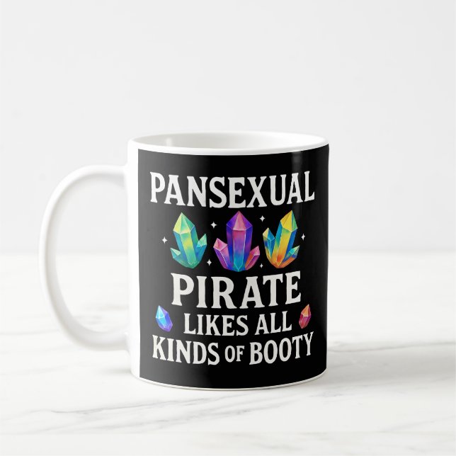 Caneca De Café Design Engraçado de Punheta de Pirata Pansexual (Esquerda)