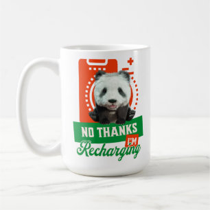 Caneca De Café Design Engraçado de Recarga de Bateria de Introver