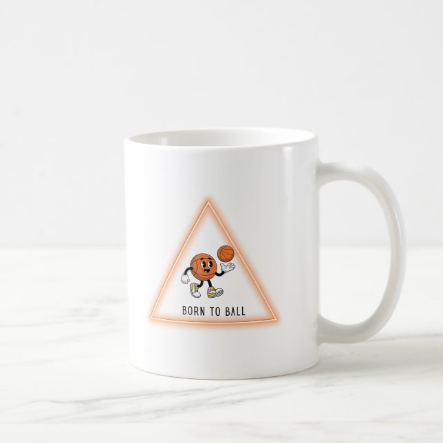 Caneca De Café Design Engraçado e Fofo de Basquete (Direita)