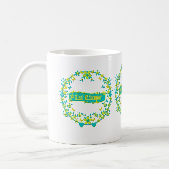 Caneca De Café design escandinava, Glad Midsommar (Esquerda)