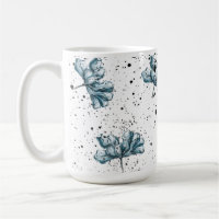Design Floral azul de aço elegante