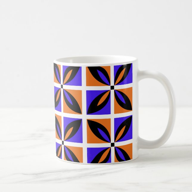 Caneca De Café Design floral geométrico em negrito (Direita)