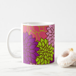 Caneca De Café Design Floral Negrito, Cor-de-rosa,