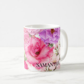 Caneca De Café Design Floral Personalizado