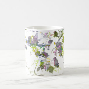 Caneca De Café Design floral romântico de cor da água