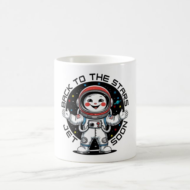 Caneca De Café Design fofo de astronauta de volta às estrelas (Centro)