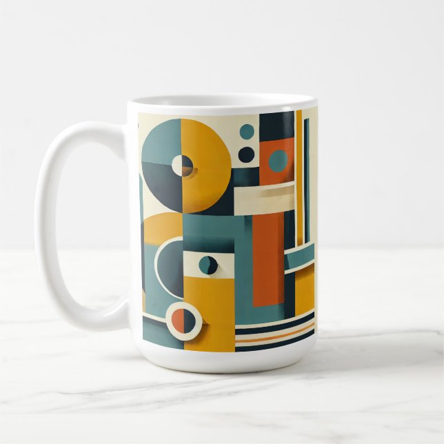 Caneca De Café Design Geométrico Clássico, 11 oz (Esquerda)