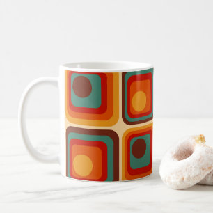 Caneca De Café Design Geométrico do Estilo Retroativo dos anos 70