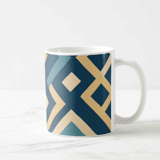 Caneca De Café Design Geométrico Escuro (Direita)