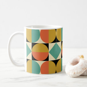 Caneca De Café Design Geométrico Moderno de Meados do Século