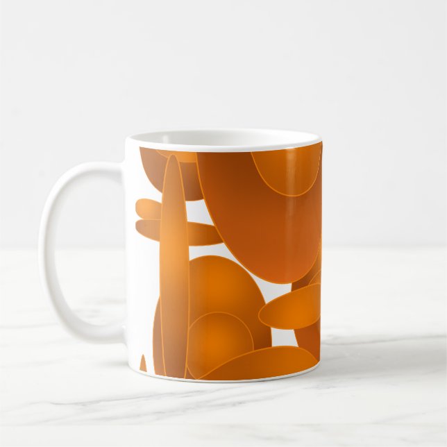 Caneca De Café Design Geométrico Retro Moderno (Esquerda)