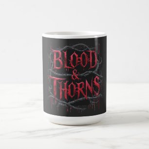 Caneca De Café Design Gótico de Sangue e Cornos - Escuro e Edgado