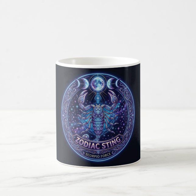 Caneca De Café Design Gráfico Celestial de Escorpião Zodíaco (Centro)