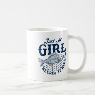 Caneca De Café Design Gráfico de Pesca Divertido para Garotas Ado