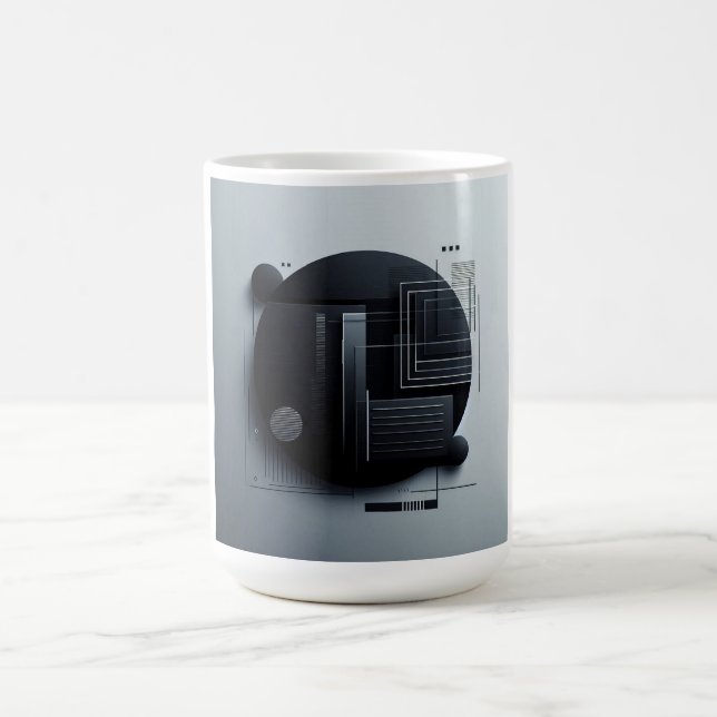 Caneca De Café design Gráfico Escuro Moderno (Centro)