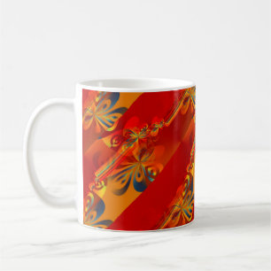 Caneca De Café Design gráfico sem costura - laranja vermelha I