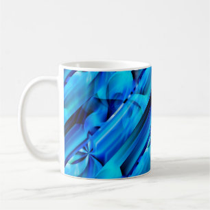 Caneca De Café Design gráfico sem costura - preto azul I