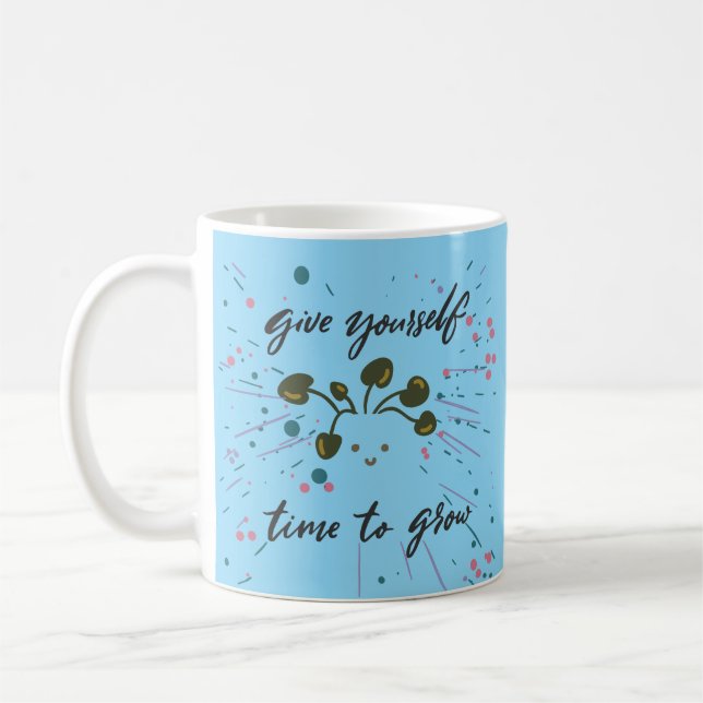 Caneca De Café Design Inspiracional Mindset de Crescimento (Esquerda)