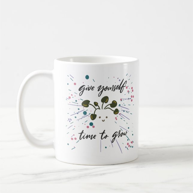 Caneca De Café Design Inspiracional Mindset de Crescimento (Esquerda)
