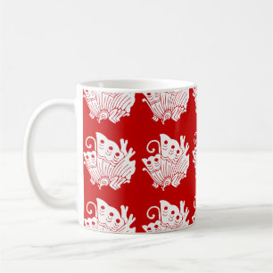 Caneca De Café Design Kamon Japonês de Borboleta Asiática