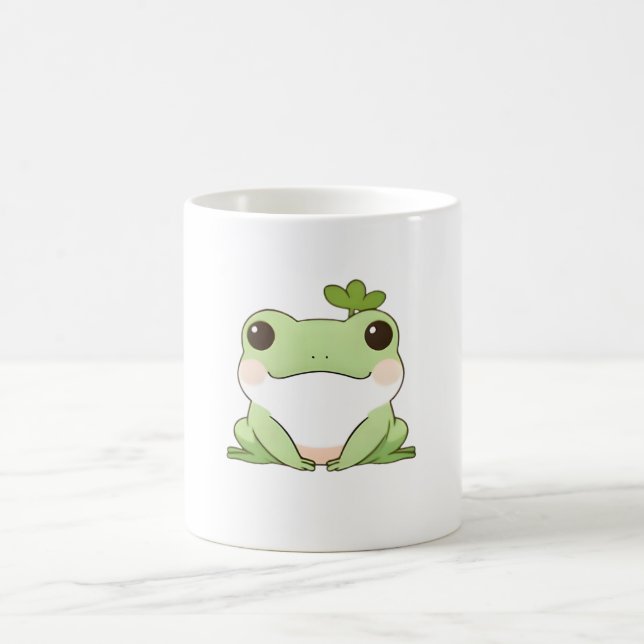 Caneca De Café Design Kawaii de Sapo Chibi Simples e Fofo (Centro)