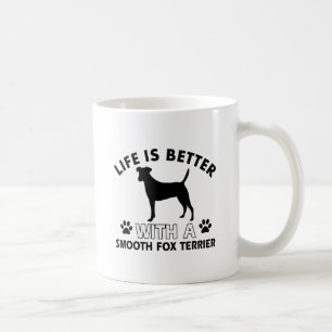 Caneca De Café Design liso da raça do cão do Fox Terrier