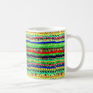 Caneca De Café Design listrado colorido impressionante do