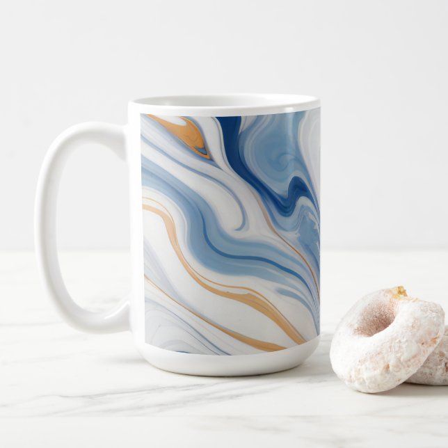 Caneca De Café Design Marinho Marble (Com Donut)