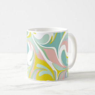 Caneca De Café Design marmoreando abstrato Pastel dos redemoinhos
