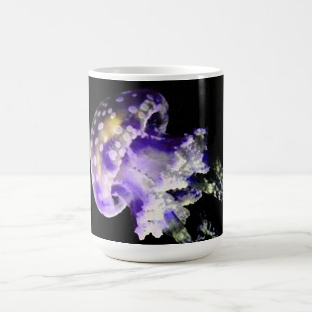 Caneca De Café Design Monograma de Peixe Roxo (Centro)