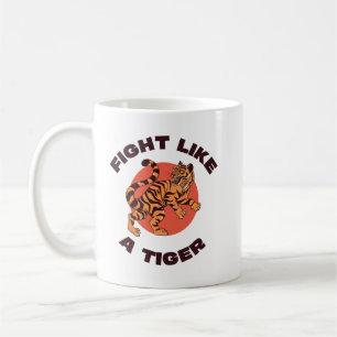 Caneca De Café Design Motivacional Lutar Como um Tigre