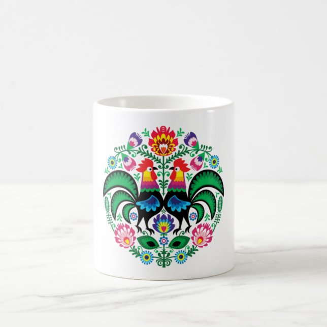 Caneca De Café Design Mug, polonês, popular Art Rooster (Centro)