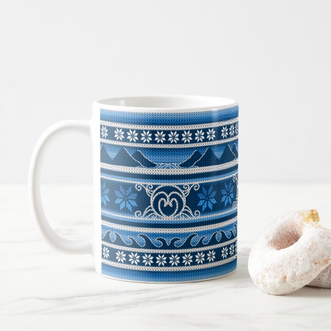 Caneca De Café Design Nórdico de inverno (Com Donut)