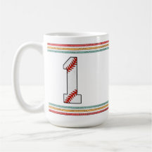 Design Número 1 de Beisebol Vintage Retro